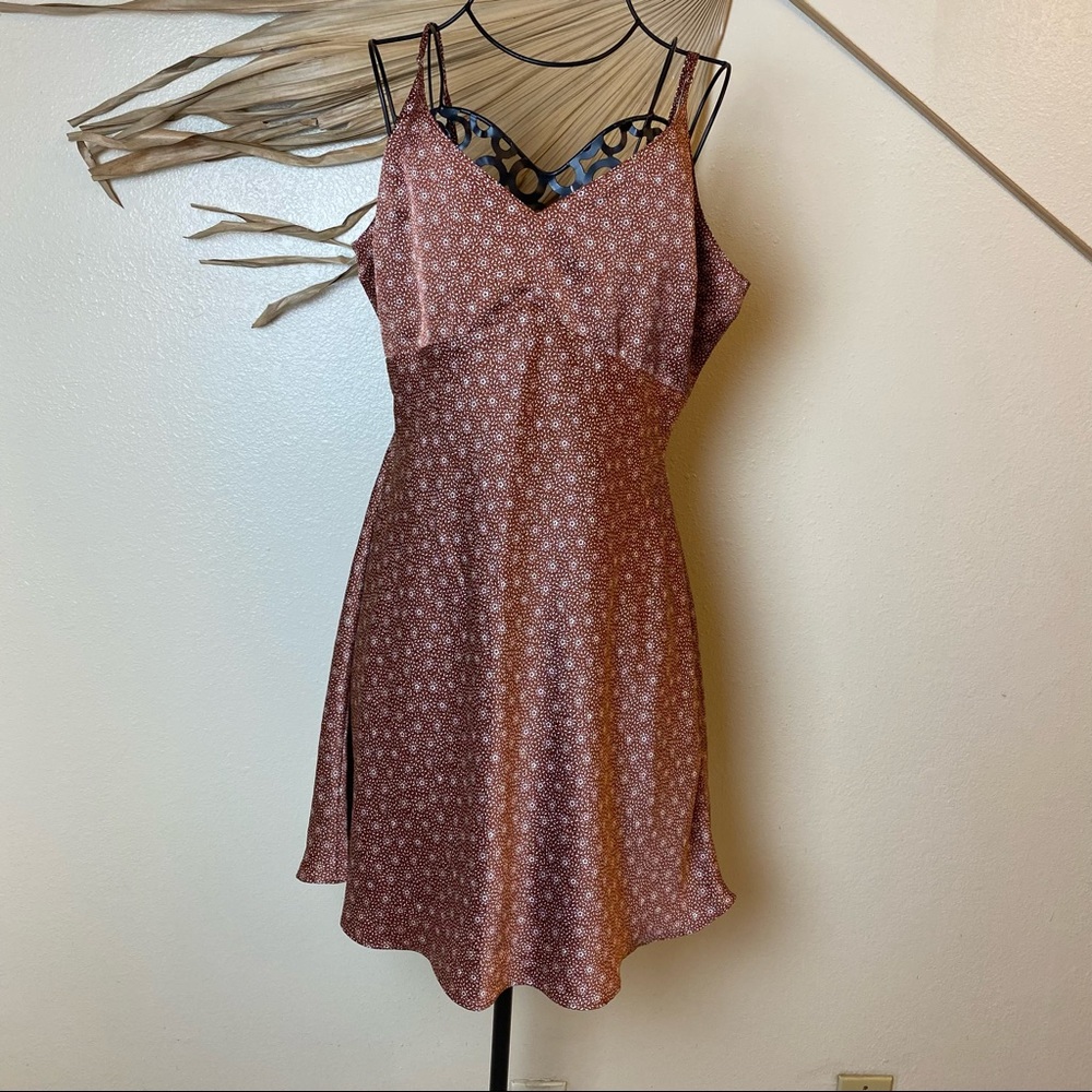 Abercrombie & Fitch Light Brown Satin Slip Dress